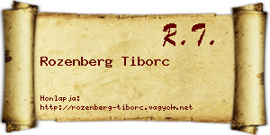 Rozenberg Tiborc névjegykártya